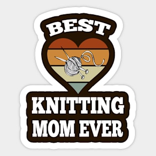 Best Knitting mom ever vintage heart Sticker